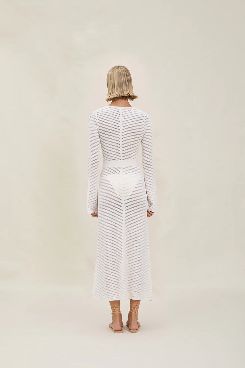 DEVON WINDSOR ELLIOTT KNIT ROBE IN IVORY