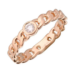 DIAMOND BEZEL MINI CUBAN LINK RING