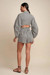 HEVRON MIRA SHORT IN BLACK & WHITE STRIPE