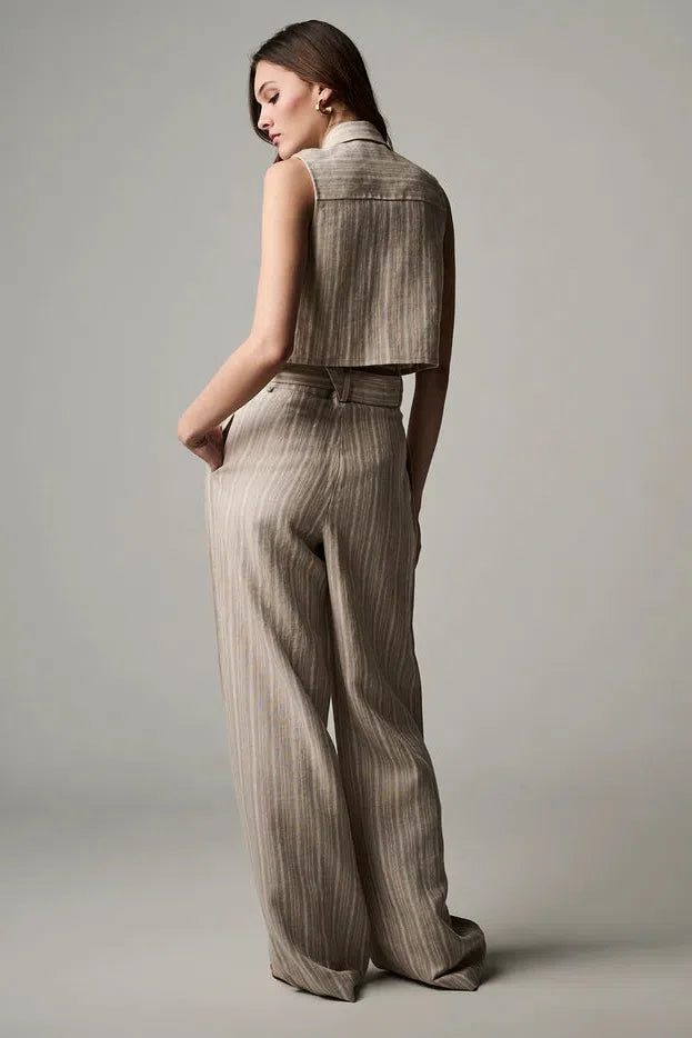 HEVRON ALINA PANT IN TAWNY STRIPE