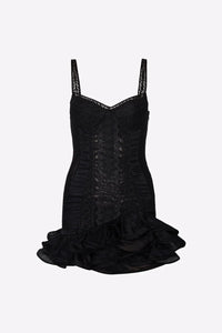 CHARO RUIZ IBIZA SHORT DRESS CHERRIE IN BLACK MYTH