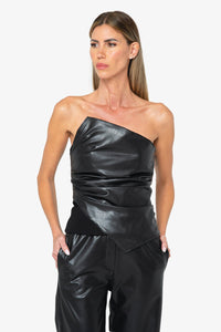 JBQ THE LABEL KARL STRAPLESS TOP IN BLACK