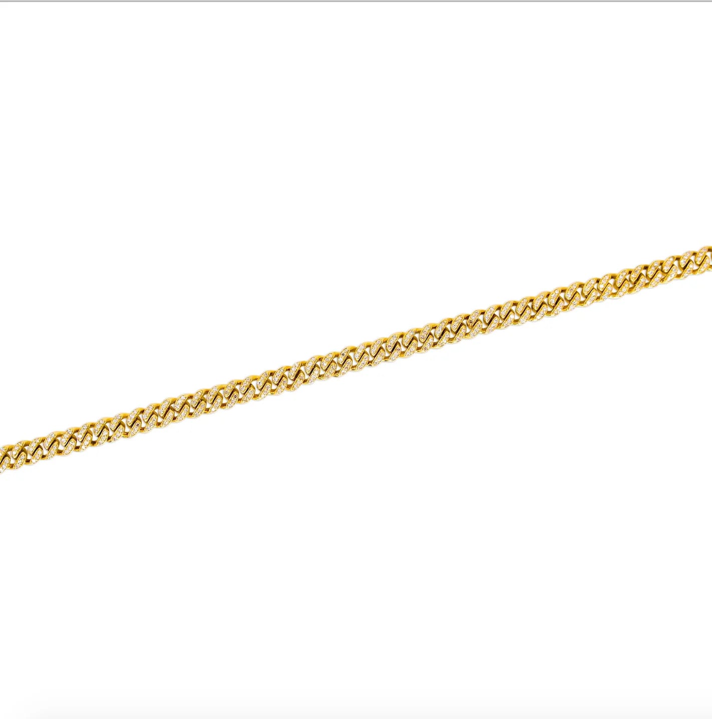 MONISHA MELWANI GOLD MINI CUBAN LINK DIAMOND BRACELET