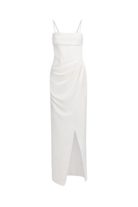 PATBO DRAPED MAXI DRESS IN IVORY