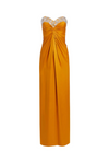 PATBO HAND BEADED STRAPLESS GOWN IN MUSTARD