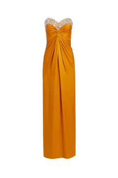 HAND BEADED STRAPLESS GOWN