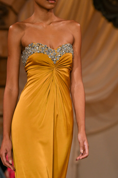 HAND BEADED STRAPLESS GOWN