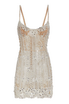PATBO PEARL BEADED COCKTAIL DRESS IN IVORY