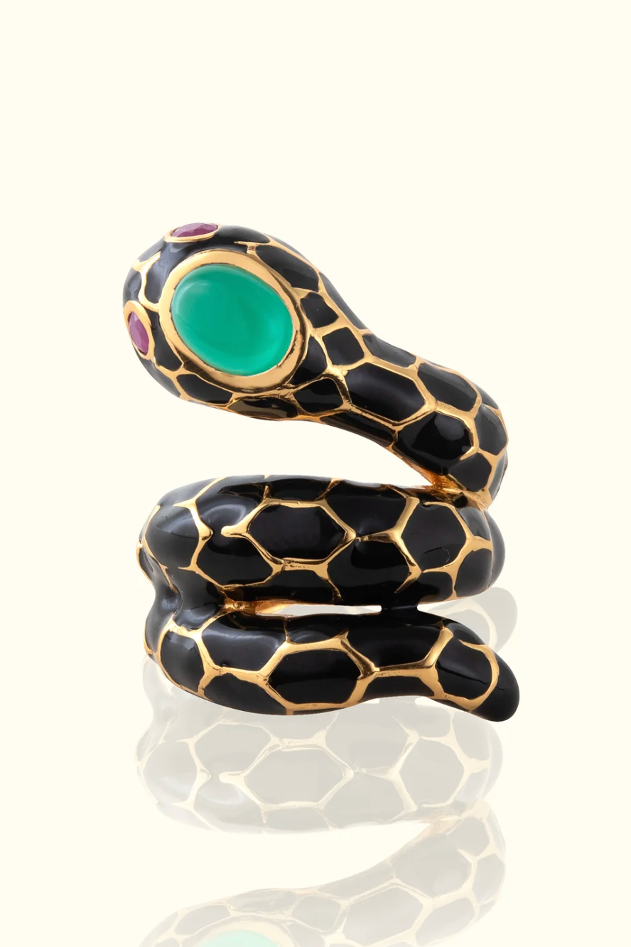 18K GOLD PLATED ANAKONDA RING