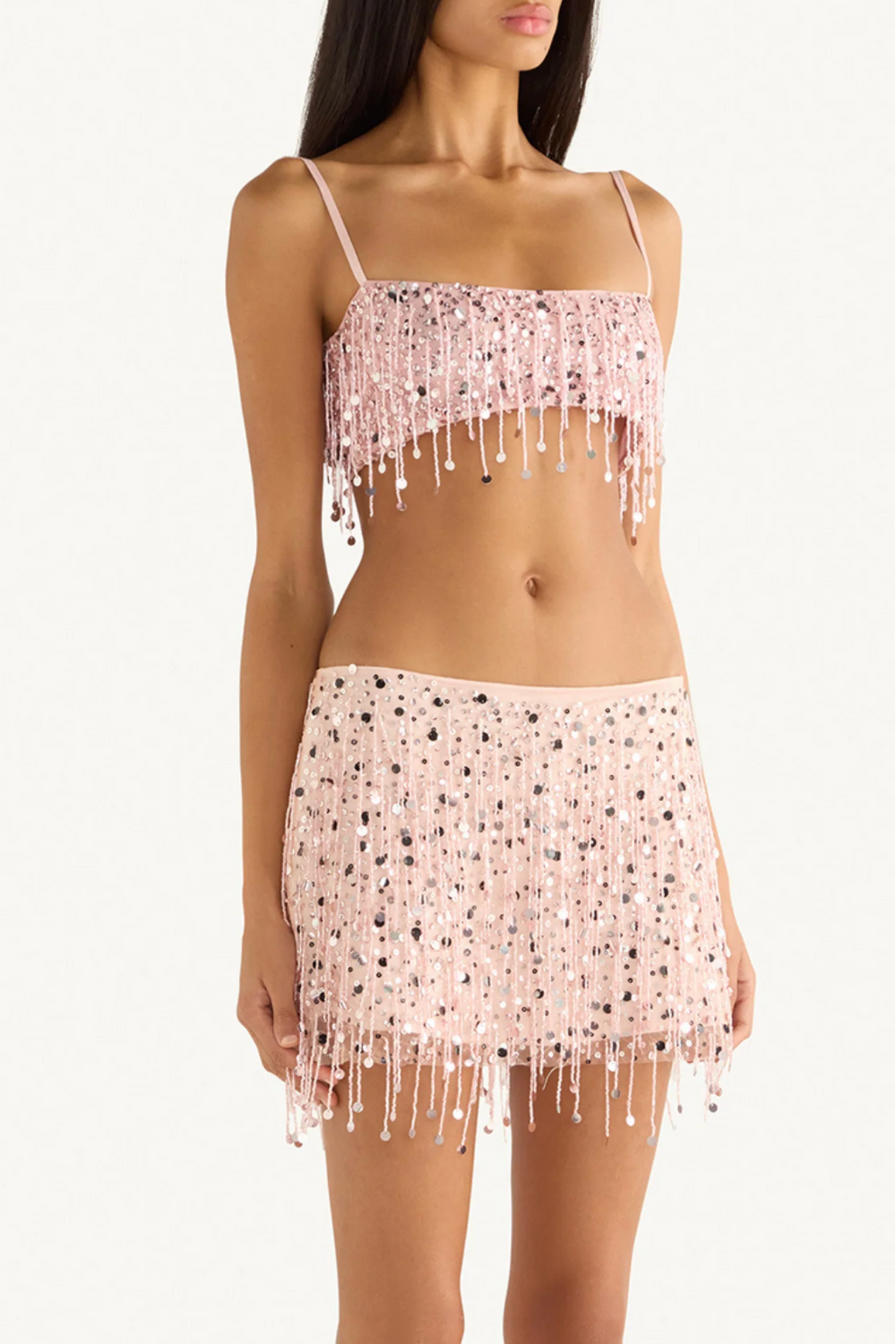 YASMIN HAND BEADED MINI SKIRT