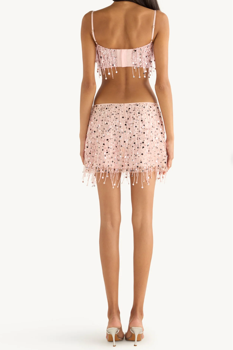 YASMIN HAND BEADED MINI SKIRT