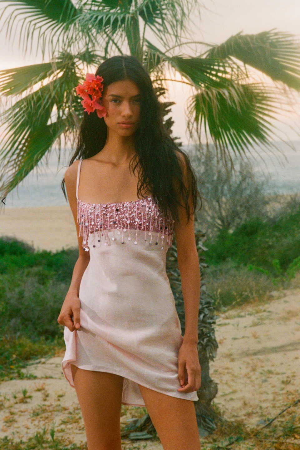 YASMIN HAND BEADED MINI DRESS
