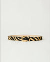 B-LOW THE BELT KENNEDY CALF-HAIR LEATHER BELT IN ZEBRA GOLD