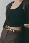 KAD CALF HAIR LEATHER BELT