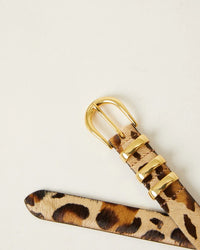 B-LOW THE BELT KAD CALF HAIR LEATHER BELT IN LEOPARD GOLD