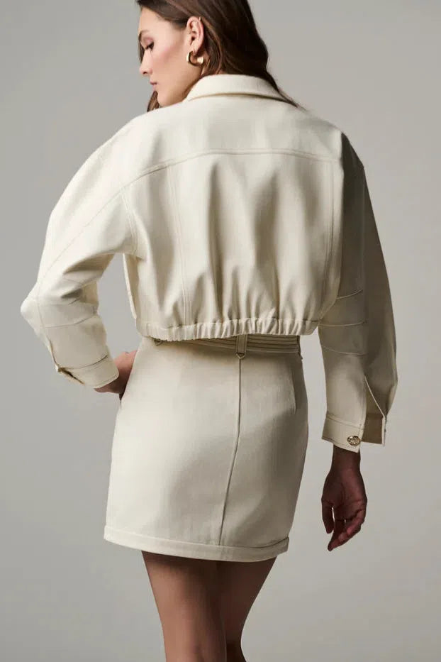 HEVRON WILLOW JACKET IN IVORY