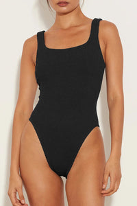 HUNZA G SQUARE NECK SWIM ONE PIECE IN BLACK