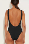 HUNZA G SQUARE NECK SWIM ONE PIECE IN BLACK