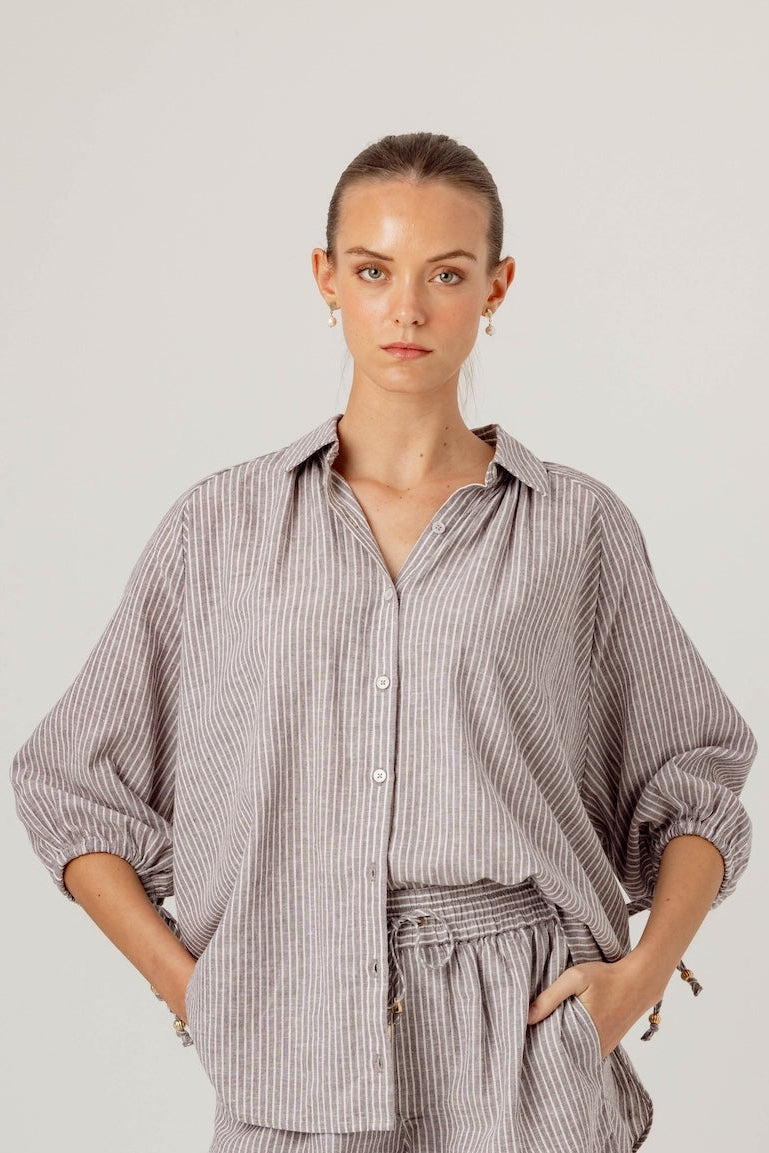 STONE STRIPE FISHER SHIRT