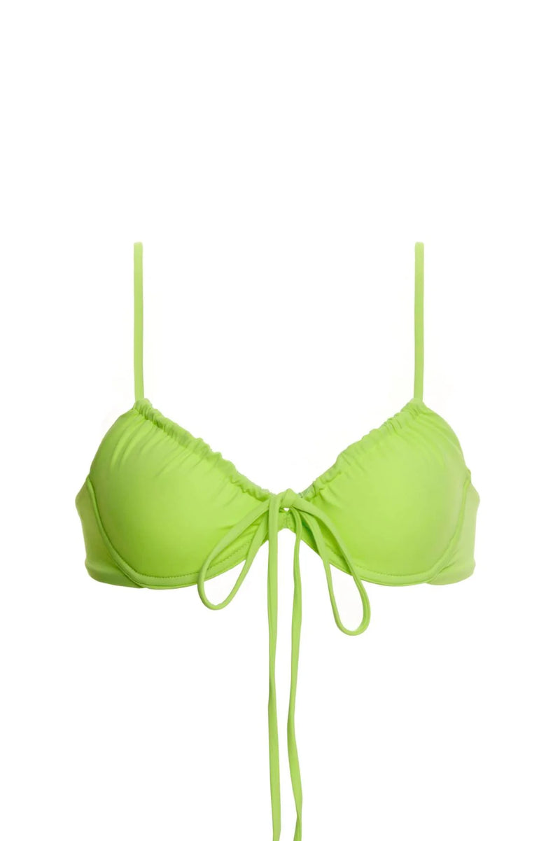 AGUA BENDITA FREYA TILE BIKINI TOP IN GREEN