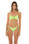 AGUA BENDITA FREYA TILE BIKINI TOP IN GREEN