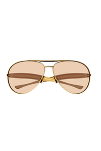 CURVED METAL AVIATOR SUNGLASSES - BV1305S
