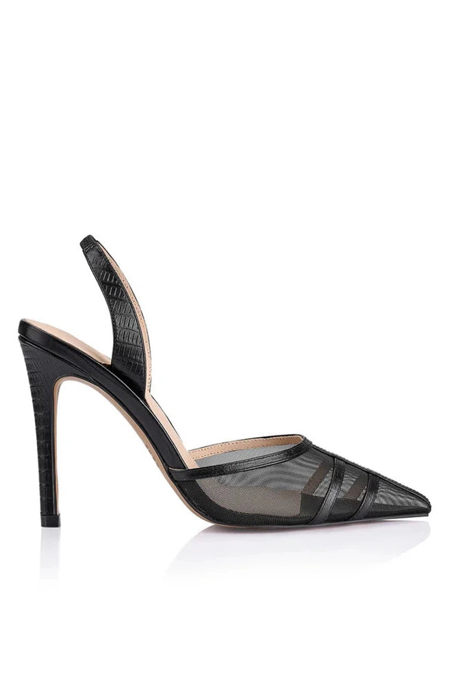 LANA WILKINSON JADE HEEL BLACK MESH