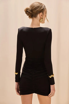 MOONLIT JERSEY LONG SLEEVE MINI DRESS