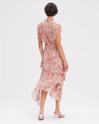 LILY FLOWER SLEEVELESS MIDI DRESS