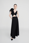 MAYGEL CORONEL BLANCA MAXI DRESS IN BLACK