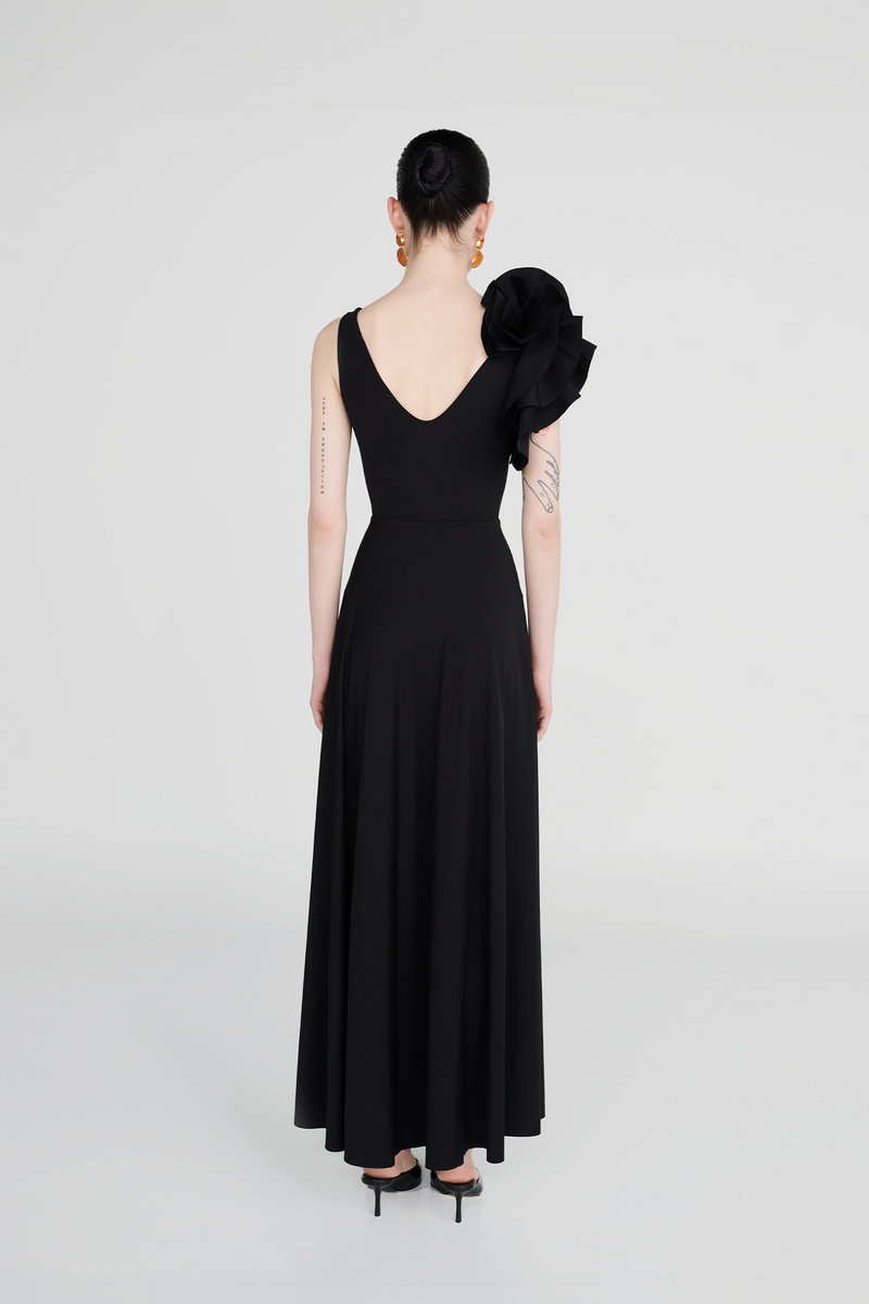 MAYGEL CORONEL BLANCA MAXI DRESS IN BLACK