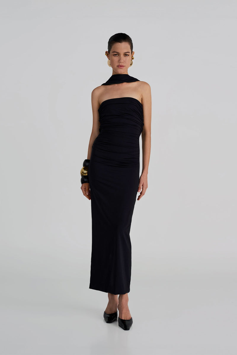 MAYGEL CORONEL MULETT DRESS IN BLACK