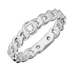 DIAMOND BEZEL MINI CUBAN LINK RING