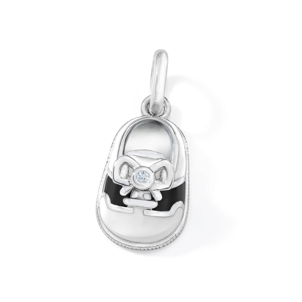VERMEIL MINI WHITE/BLACK SADDLE SHOE CHARM