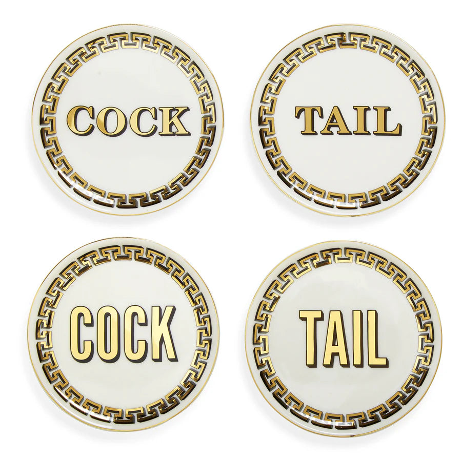 JONATHAN ADLER COCK/TAIL COASTERS