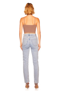 SUSANA MONACO ESSENTIAL STRING CROP TOP IN COCO