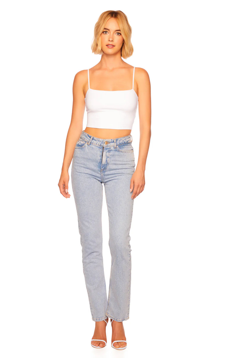 SUSANA MONACO ESSENTIAL STRING CROP TOP IN SUGAR