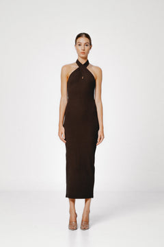 LOZZA HALTER NECK MAXI DRESS