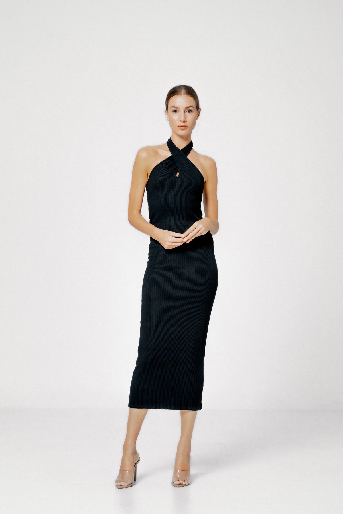 LOZZA HALTER NECK MAXI DRESS