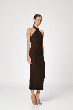 LOZZA HALTER NECK MAXI DRESS
