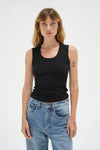 LNA DEEP U RIBBED TANK IN BLACK