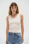 LNA DEEP U RIBBED TANK IN BONE