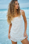 LAMONT CROCHET SHELL MINI DRESS