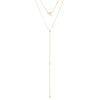 MONISHA MELWANI GOLD LARIAT DOUBLE MARQUISE DIAMOND