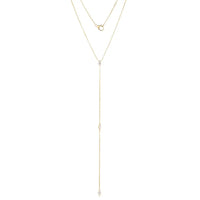 MONISHA MELWANI GOLD LARIAT DOUBLE MARQUISE DIAMOND