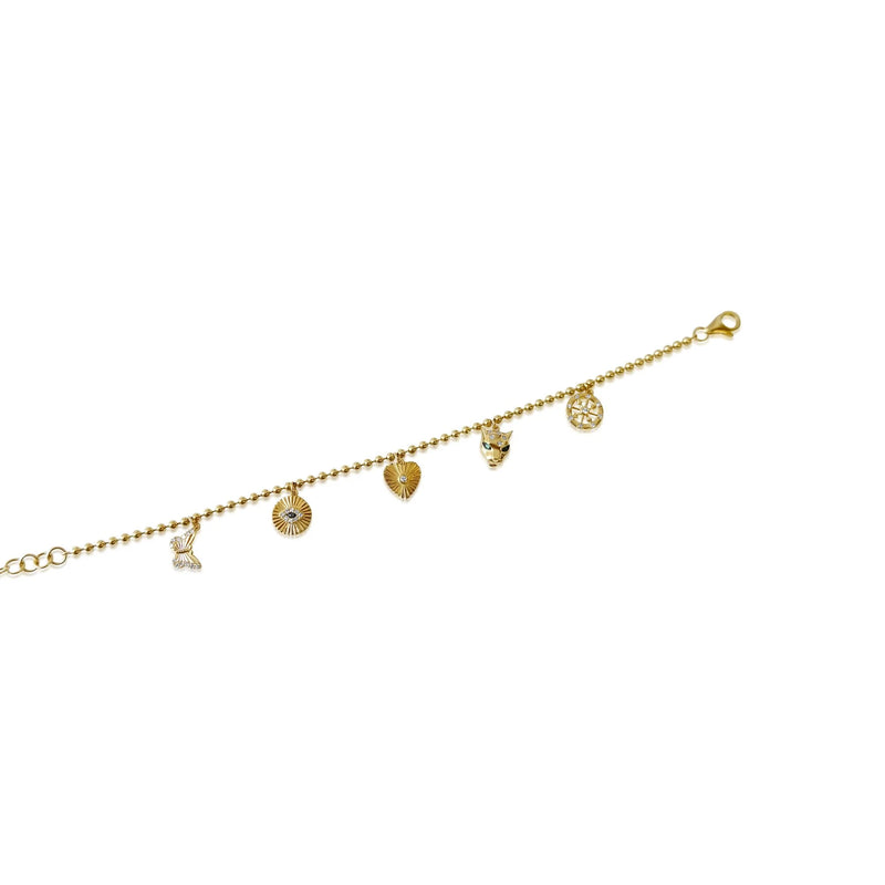 MONISHA MELWANI GOLD DIAMOND BALL BRACELET