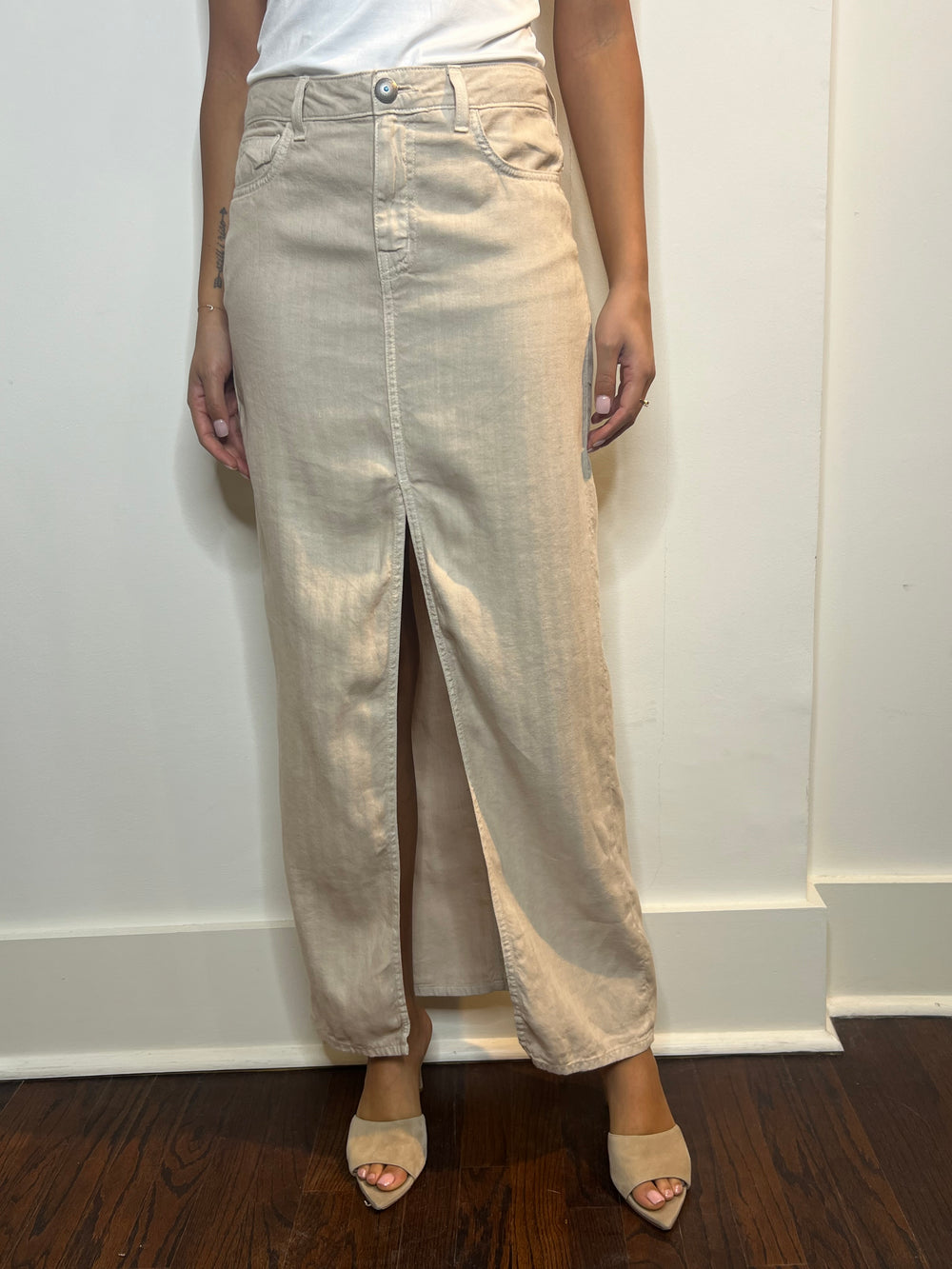 CARMY SLIT FRONT MAXI SKIRT