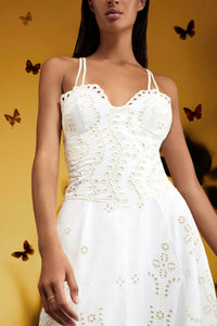 CHARO RUIZ IBIZA OMELIA LONG DRESS IN IVORY LOLITA