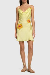 LESLIE AMON GALLI MINI DRESS IN YELLOW