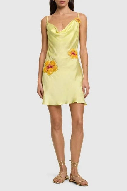 LESLIE AMON GALLI MINI DRESS IN YELLOW